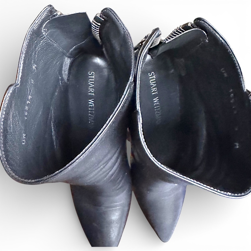 STUART WEITZMAN Mizzip ankle boots black leather size 9 - Picture 14 of 15